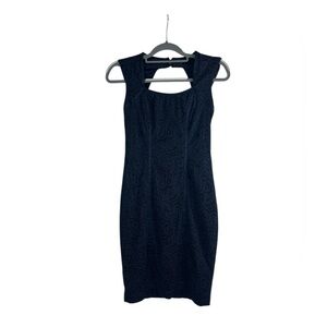 Cache Navy‎ Blue Lace Bodycon Sheath Dress Women’s 2 Cutout Back Cocktail Party